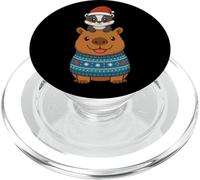 Drôle de Blaireau Capybara de Noël pour garçons et Filles PopSockets PopGrip pour MagSafe