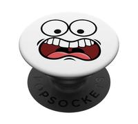 Drôle de Bouche Qui crie Le Visage Effrayant hilarant PopSockets PopGrip Adhésif