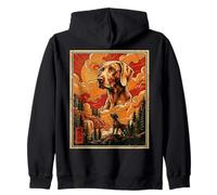 Drôle de Braque de Weimar Chien Mème Mignon Vintage Rétro Art Japonais Sweat à Capuche