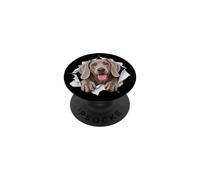 Drôle de Braque de Weimar Jetez Un Coup d'œil Mignon Amoureux des Chiens Maman Papa PopSockets PopGrip Adhésif