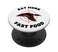 Drôle de canard volant chasse pour les chasseurs mangent plus de restauration rapide PopSockets PopGrip Adhésif