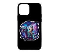 Drôle de Chat chevauchant Un Dinosaure trèfle dans l'espace propriétaire d'animal de Compagnie Maman Papa Coque pour iPhone 12 Mini
