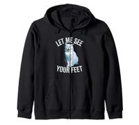Drôle de Chat Disant Let Me See Your Feet Meme Adult Humour Gag Sweat à Capuche