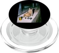Drôle de Chat fumant Gueule de Bois Meme PopSockets PopGrip pour MagSafe