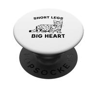 drôle de Chat Munchkin Jambes Courtes Grand Coeur PopSockets PopGrip Adhésif
