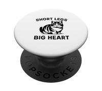 drôle de Chat Munchkin Jambes Courtes Grand Coeur PopSockets PopGrip Adhésif