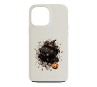 Drôle de Chat Noir sorcière Halloween Bonbon évasion Malice Coque pour iPhone 13 Pro Max