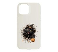 Drôle de Chat Noir sorcière Halloween Bonbon évasion Malice Coque pour iPhone 15