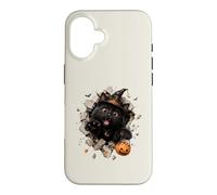Drôle de Chat Noir sorcière Halloween Bonbon évasion Malice Coque pour iPhone 16