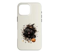 Drôle de Chat Noir sorcière Halloween Bonbon évasion Malice Coque pour iPhone 16 Pro Max