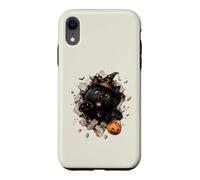 Drôle de Chat Noir sorcière Halloween Bonbon évasion Malice Coque pour iPhone XR