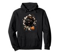 Drôle de Chat Noir sorcière Halloween Bonbon évasion Malice Sweat à Capuche