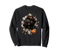 Drôle de Chat Noir sorcière Halloween Bonbon évasion Malice Sweatshirt