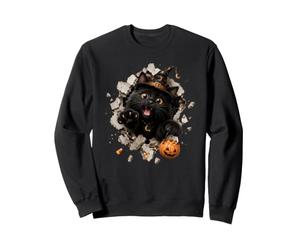 Drôle de Chat Noir sorcière Halloween Bonbon évasion Malice Sweatshirt