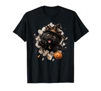 Drôle de Chat Noir sorcière Halloween Bonbon évasion Malice T-Shirt