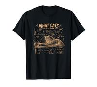 Drôle de Chat Physique Humour Ce Que Les Chats pensent Vraiment malicieux T-Shirt
