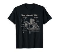Drôle de Chat Physique Humour Ce Que Les Chats pensent Vraiment Ringard T-Shirt