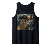 Drôle de Chat Pirate Selfie avec Monstre Marin Pieuvre et Requin Débardeur