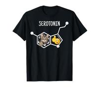 Drôle de Chat sérotonine santé mentale Science Humour molécule T-Shirt
