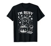 Drôle de chat sorcier, chaudron mystique Wicca avec inscription « I'm Busy » T-Shirt