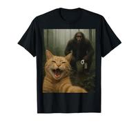 Drôle de Chat surpris par Un Selfie Heureux avec Bigfoot Sasquatch T-Shirt
