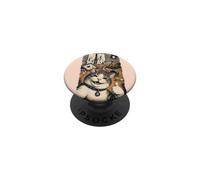 Drôle de Chat Tabby Selfie Pouces up Messy Room Grunge PopSockets PopGrip Adhésif