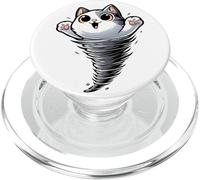 Drôle de Chat tornade tempête Chasseur météorologue Amoureux des Animaux PopSockets PopGrip pour MagSafe