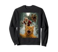 Drôle de Chaton Dinosaure de Noël Selfie Père Noël T Rex Sweatshirt