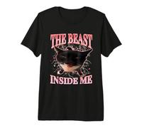 Drôle de Chats Humour The Beast Inside Me Cute Silly Cat Meme T-Shirt Haut de Gamme