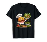 Drôle de Chef Burger Tenant Une Salade de légumes Frais T-Shirt