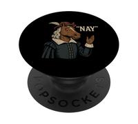 Drôle de cheval Shakespeare qui dit Nay Neigh English Renaissance PopSockets PopGrip Adhésif