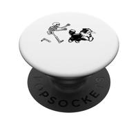 drôle de Chien Bearded Collie Qui Court Squelette Halloween PopSockets PopGrip Adhésif