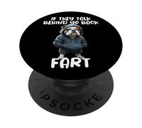 Drôle De Chien Disant S’Ils Parlent De Votre Pet De Dos PopSockets PopGrip Adhésif