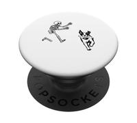 drôle de Chien épagneul Breton Qui Court Squelette Halloween PopSockets PopGrip Adhésif