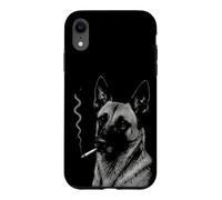 Drôle de Chien fumant Malinois Belge Coque pour iPhone XR