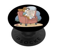 Drôle de Chien lisant, Comment se comporter Mal et Toujours Prendre des collations PopSockets PopGrip Adhésif