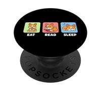 Drôle de Chien Mange, Lecture, Sommeil, répétition, Animal Mignon Kawaii PopSockets PopGrip Adhésif