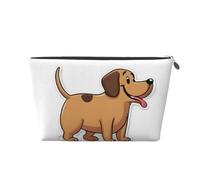 (Drôle de chien teckel) Trousse de toilette de voyage en cuir avec fermeture éclair, trousses de maquillage pour femmes, petite trousse de maquillage pour sac à main, trousse de maquillage de voyage p