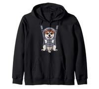 Drôle de Chiot Akita dans Un Porte-bébé Sweat à Capuche
