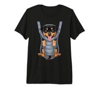 Drôle de Chiot Rottweiler dans Un Porte-bébé. Amoureux des Chiens T-Shirt Haut de Gamme