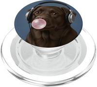 Drôle de Chocolat Labrador Amateur de Musique Bubblegum Maman Papa Enfants PopSockets PopGrip pour MagSafe
