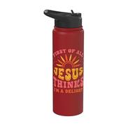 Drôle de Chrétien Jésus Pensée Délice Foi Religieuse Humour Stainless Steel Insulated Water Bottle