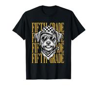 Drôle de cinquième année Professeur Mignon Chien rentrée Scolaire étudiant T-Shirt Graphique avec Valeur