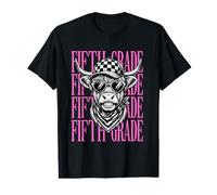 Drôle de cinquième année Professeur Mignon Vache rentrée Scolaire étudiant T-Shirt Graphique avec Valeur