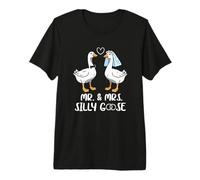 Drôle de Couple Mr et Mrs Silly Goose marié à Une oie Idiote T-Shirt Haut de Gamme