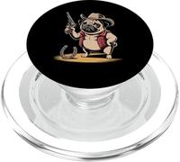 Drôle de Cowboy Carlin Qui Dit Chien avec Pistolet Humour Occidental Femmes Hommes PopSockets PopGrip pour MagSafe