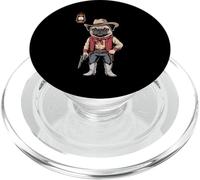 Drôle de Cowboy Carlin Qui Dit Chien avec Pistolet Humour Occidental Femmes Hommes PopSockets PopGrip pour MagSafe