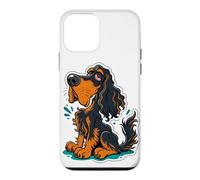 Drôle de Dessin animé Gordon Setter Dog Noir et Brun Clair Coque pour iPhone 12 Mini