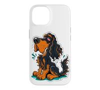 Drôle de Dessin animé Gordon Setter Dog Noir et Brun Clair Coque pour iPhone 14