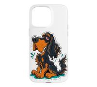 Drôle de Dessin animé Gordon Setter Dog Noir et Brun Clair Coque pour iPhone 15 Pro Max